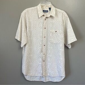 Enro for Landon’s Mens Casual Button Down Short Sleeve Shirt Linen Blend Medium